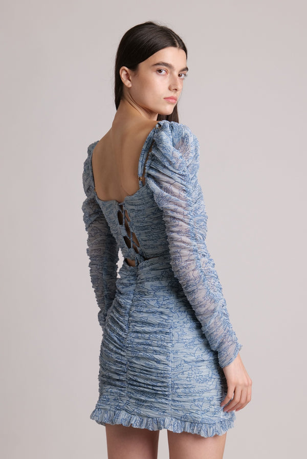 Sabina Musáyev STEPHANIE DRESS SOFT CASUAL AQUA PRINT