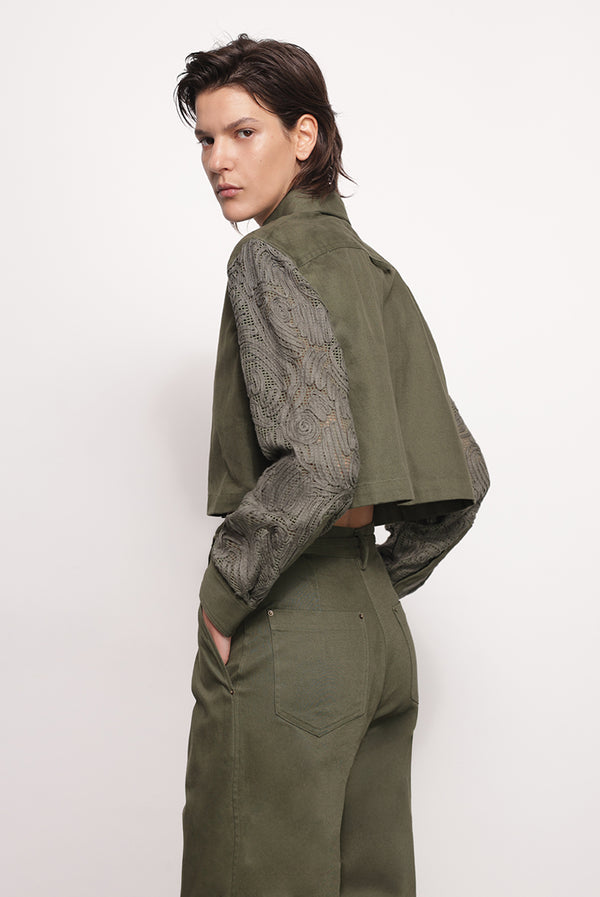 Sabina Musáyev SUSANA JACKET PRE FALL WINTER 25/26 OLIVE GREEN