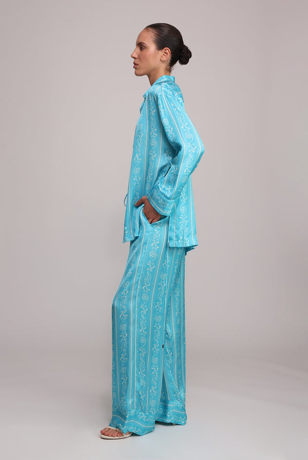 Sabina Musáyev TRINNY TOP SOFT CASUAL TURQUOISE PRINT