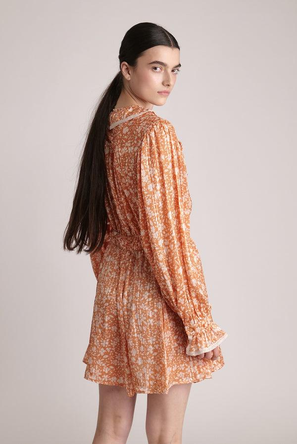 Sabina Musáyev TRISHA DRESS SOFT CASUAL TANGERINE PRINT