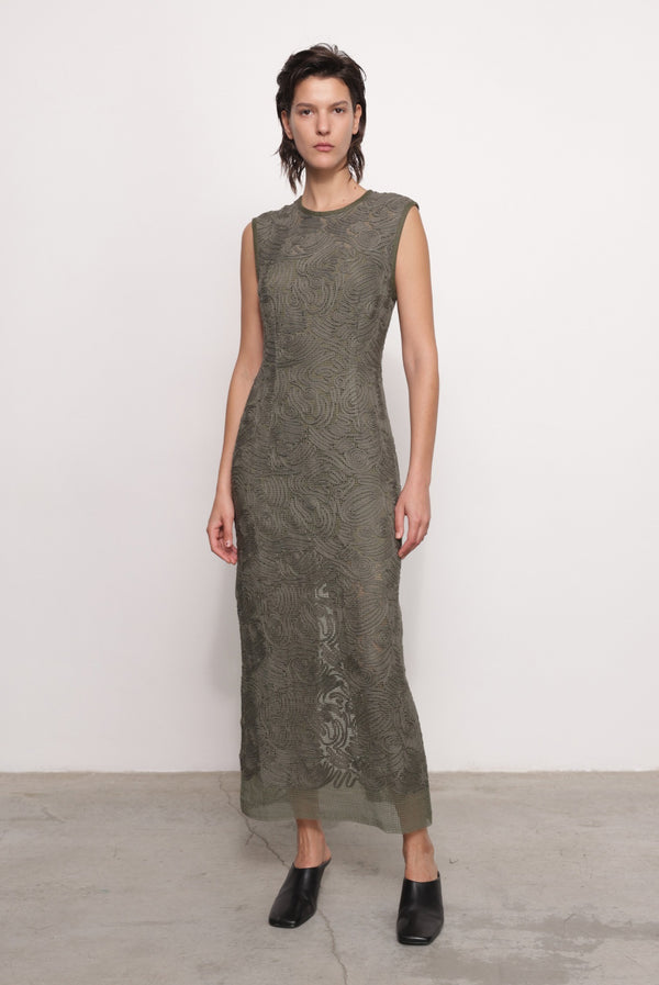 sabina musáyev TULLIO DRESS PRE FALL WINTER 25/26 OLIVE GREEN