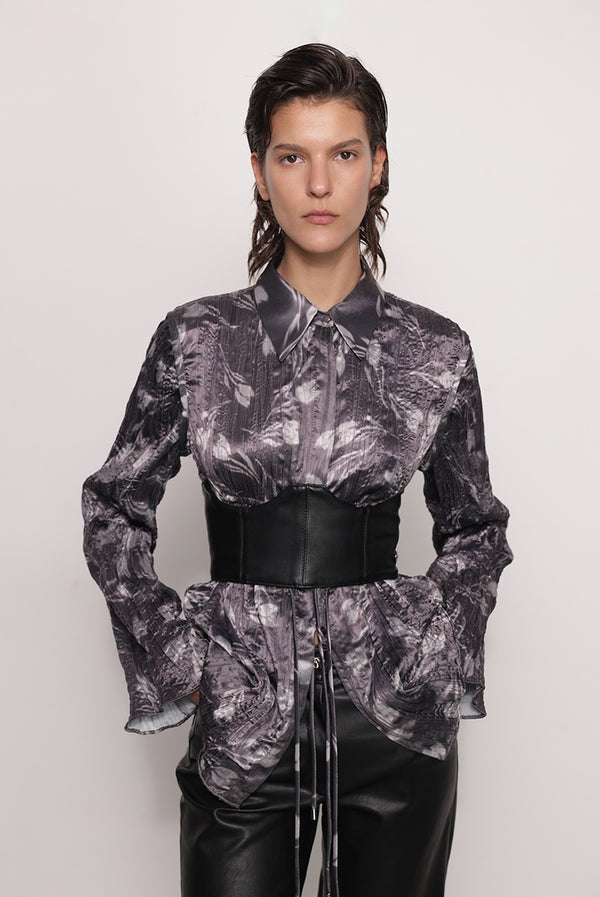 Sabina Musáyev VINETTE TUNIC ALL ITEMS GRAPHITE PRINT