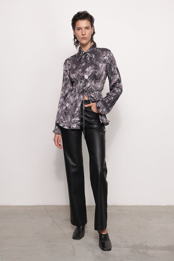Sabina Musáyev VINETTE TUNIC PRE FALL WINTER 25/26 GRAPHITE PRINT