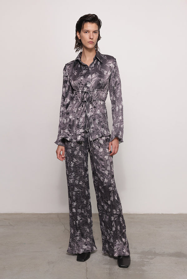 Sabina Musáyev VINETTE TUNIC PRE FALL WINTER 25/26 GRAPHITE PRINT