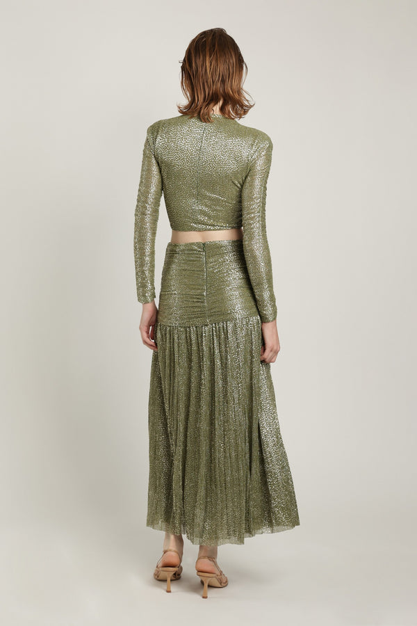 Sabina Musáyev VIVICA SKIRT EVENING WEAR OLIVE GREEN