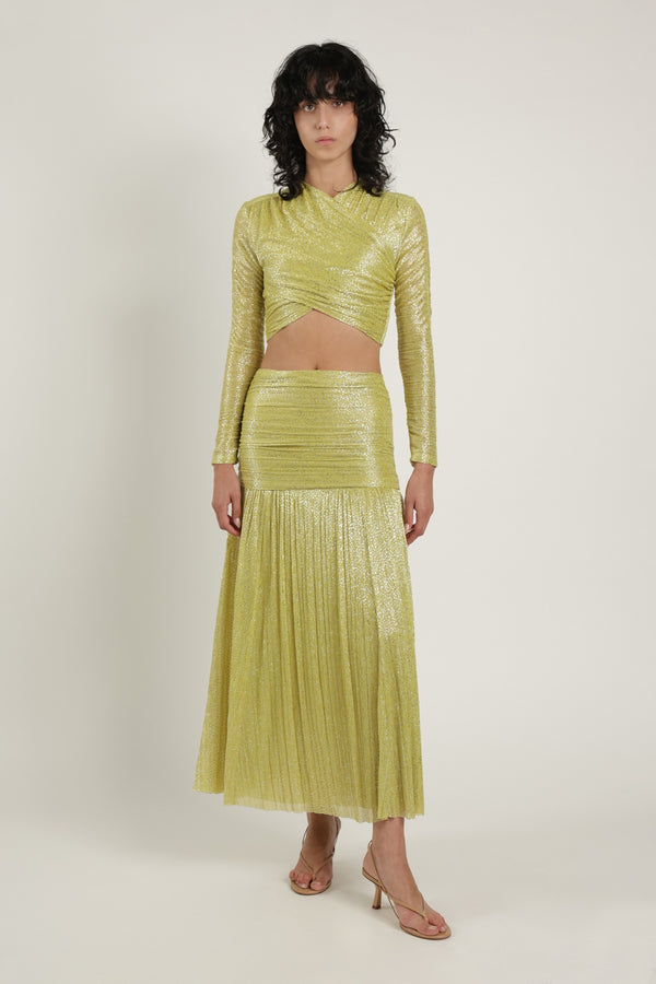 Sabina Musáyev VIVICA SKIRT EVENING WEAR SUNNY LIME