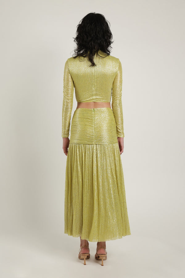 Sabina Musáyev VIVICA SKIRT EVENING WEAR SUNNY LIME