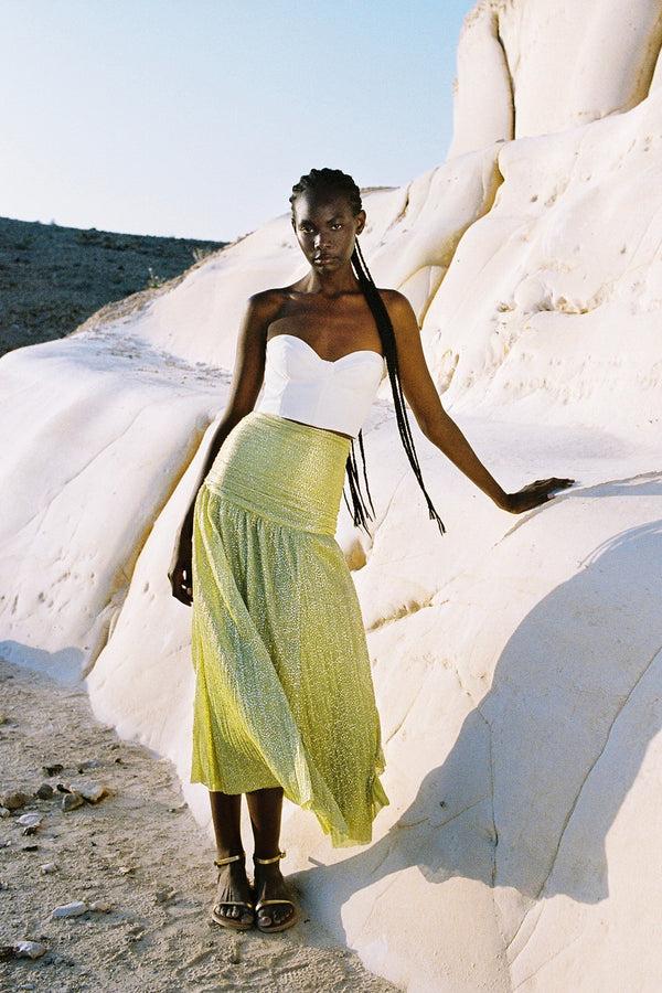 Sabina Musáyev VIVICA SKIRT EVENING WEAR SUNNY LIME