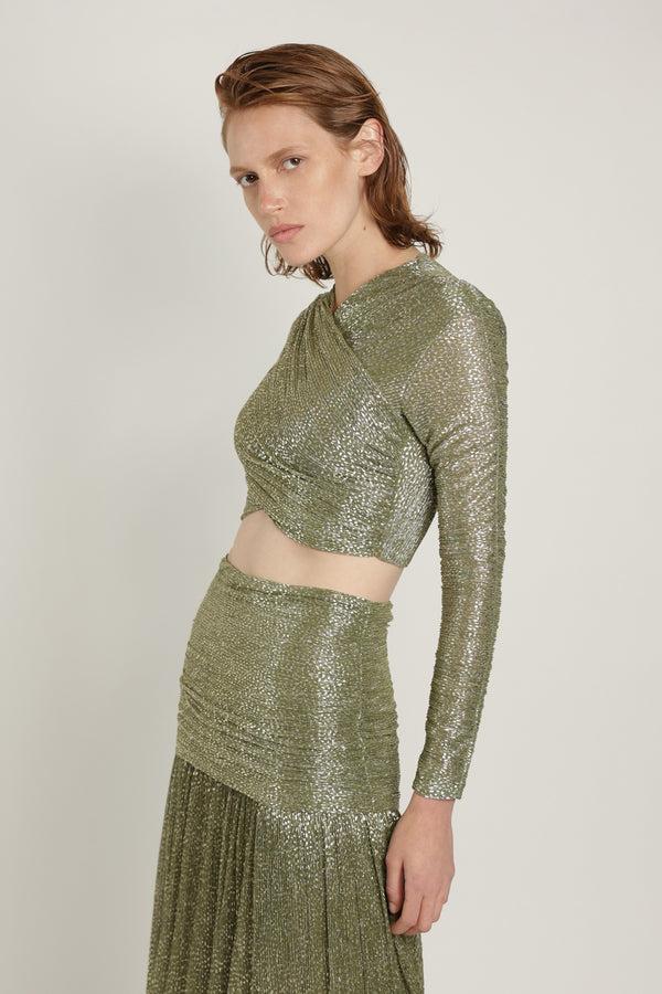 Sabina Musáyev VIVICA SKIRT SUMMER SALE 50% OFF OLIVE GREEN