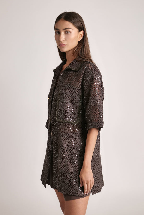 Sabina Musáyev ZENA TOP SUMMER SALE 50% OFF DARK BROWN