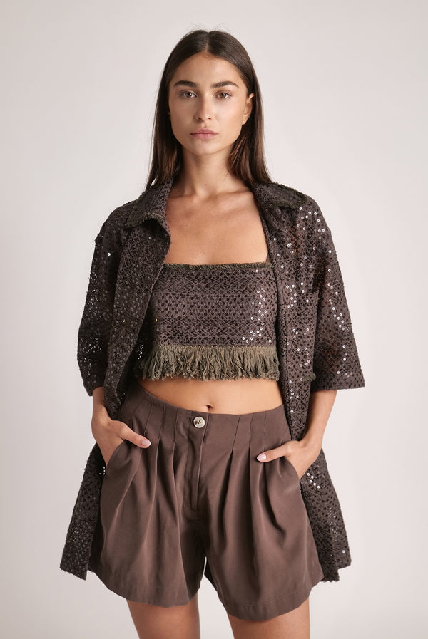sabina musáyev ZENA TOP SUMMER SALE 50% OFF DARK BROWN