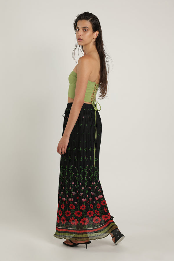 Sabina Musáyev ZINNIA SKIRT SUMMER SALE 50% OFF BLACK PRINT