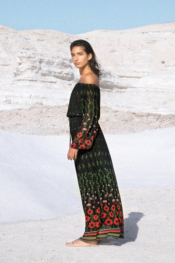 Sabina Musáyev ZINNIA SKIRT SUMMER SALE 50% OFF BLACK PRINT