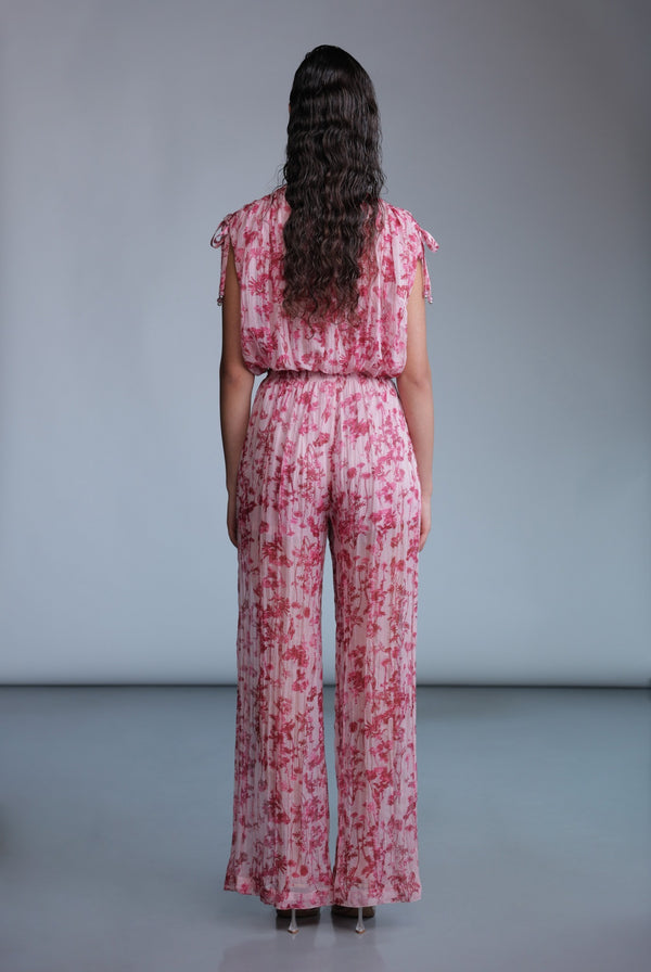 Sabina Musáyev ZIRA PANTS SOFT CASUAL PEONY PINK PRINT