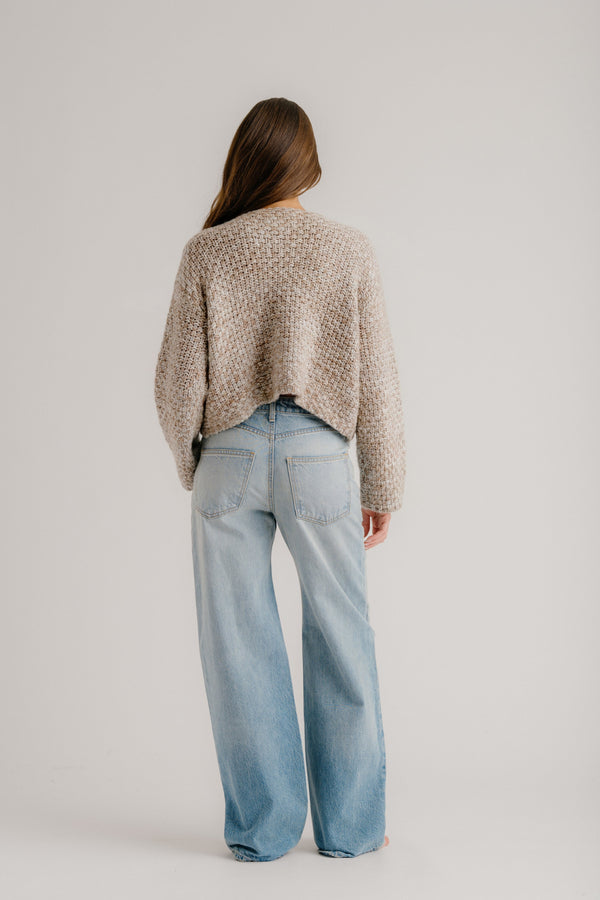 Sablyn CHARLENE CASHMERE CROPPED WELT POCKET JACKET | PRAIRIE SAND MULTI