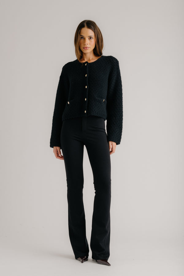 Sablyn CHARLENE CROPPED WELT POCKET CASHMERE JACKET | BLACK