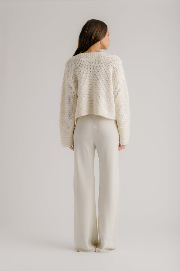 Sablyn CHARLENE CROPPED WELT POCKET CASHMERE JACKET | GARDENIA