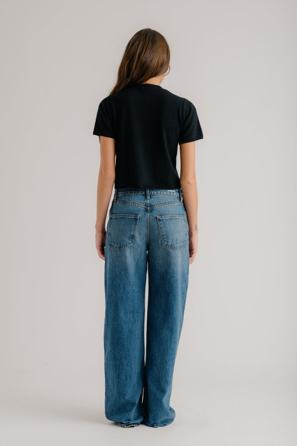 Sablyn CHARLESTON RELAXED CASHMERE CREWNECK TEE | BLACK