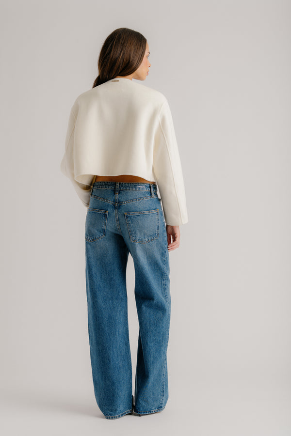 Sablyn FLOREN CROPPED DOUBLE BREASTED COAT | GARDENIA