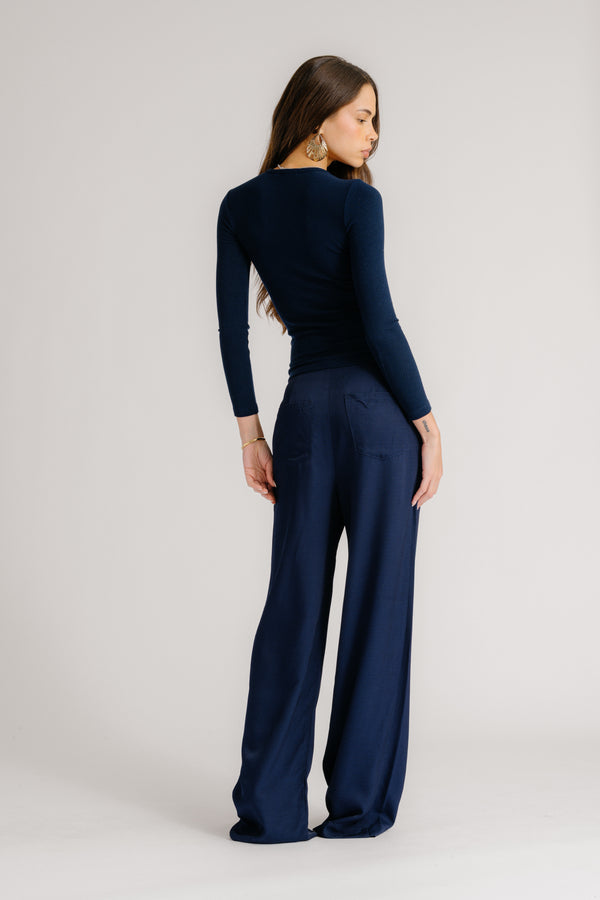Sablyn GEMMA PULL ON STRAIGHT LEG PANT | MIDNIGHT NAVY