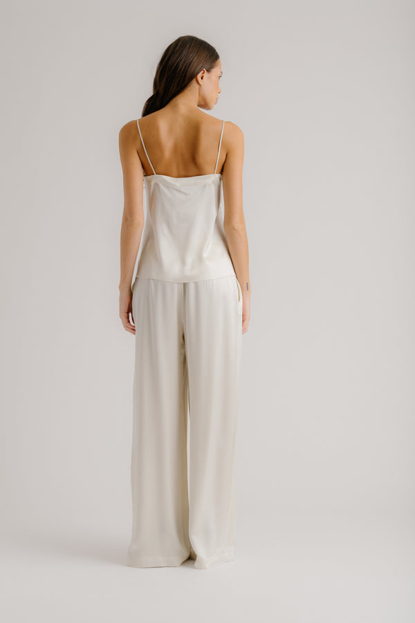 Sablyn HAYA LACE TRIM SQUARE NECK SILK CAMI | GARDENIA