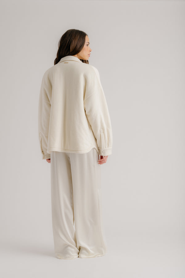 Sablyn IZZY FILLED RELAXED CASHMERE SHIRT JACKET | GARDENIA