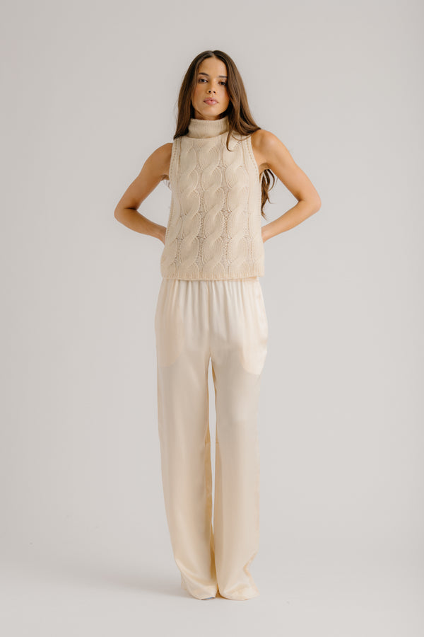 sablyn LEXI LOWER RISE RELAXED PULL ON PANT | BUTTERCREAM