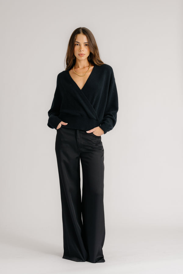 Sablyn ADRIANNA EXAGGERATED WIDE LEG PANT | BLACK