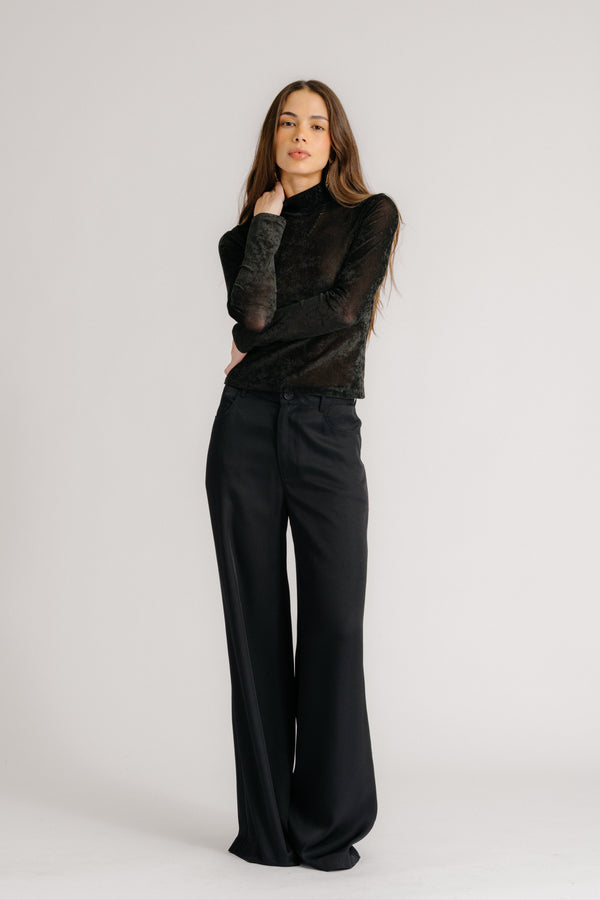 sablyn ADRIANNA EXAGGERATED WIDE LEG PANT | BLACK