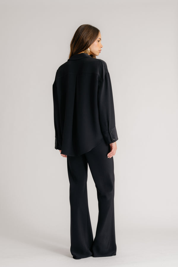 Sablyn ALANNA RELAXED POPOVER SHIRT | BLACK