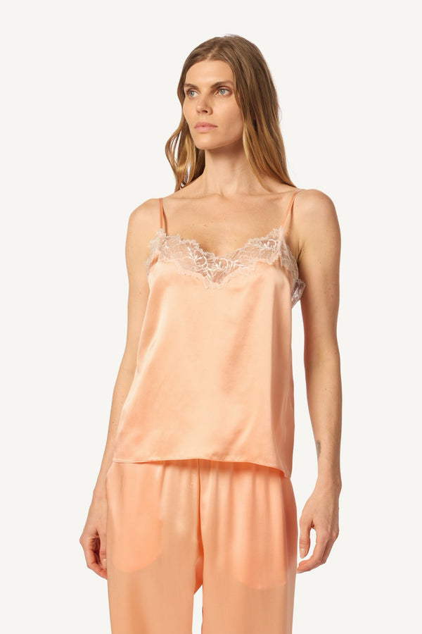 Sablyn BOBBI LACE TRIM V-NECK CAMI | SHERBET