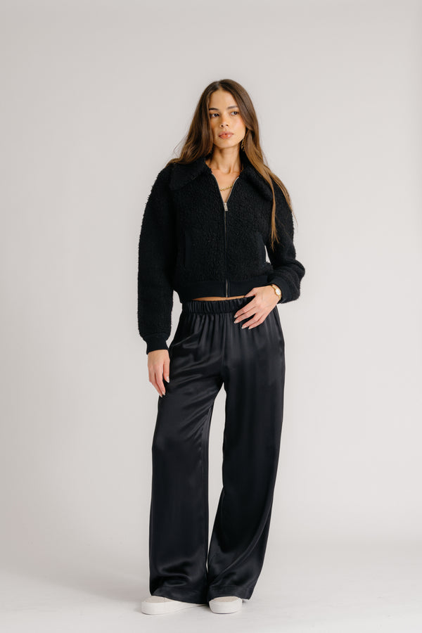 Sablyn BRYNN WIDE LEG SILK PANT | BLACK