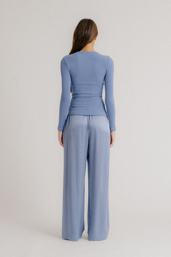 Sablyn BRYNN WIDE LEG SILK PANT | PERIWINKLE
