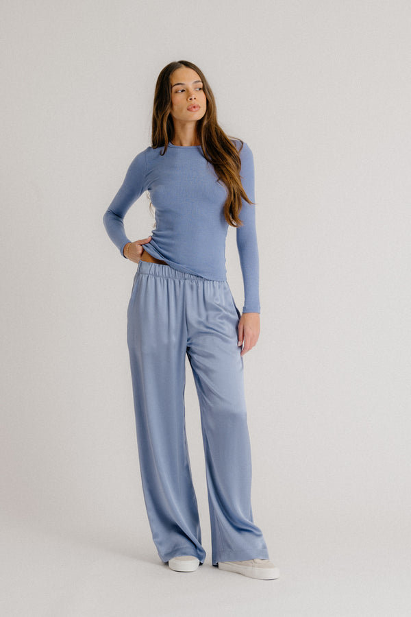 sablyn BRYNN WIDE LEG SILK PANT | PERIWINKLE