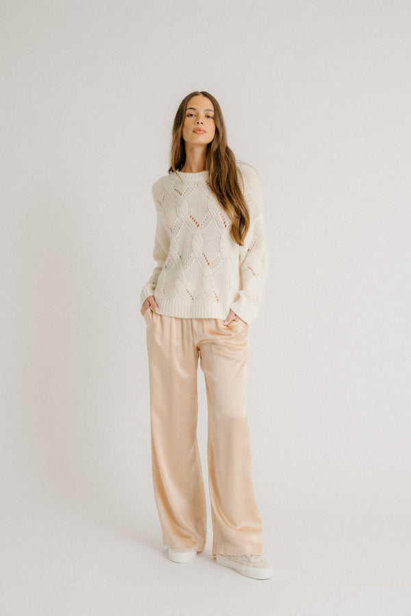 sablyn BRYNN WIDE LEG SILK PANT | PINK SAND