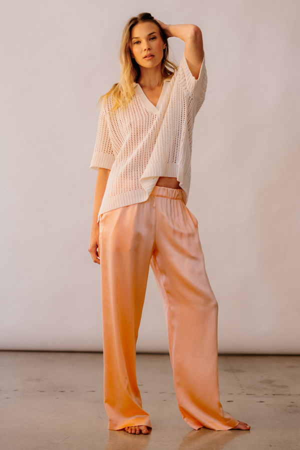 sablyn BRYNN WIDE LEG SILK PANT | SHERBET