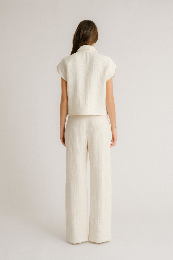 Sablyn CALEB SHORT SLEEVE BUTTON DOWN | GARDENIA