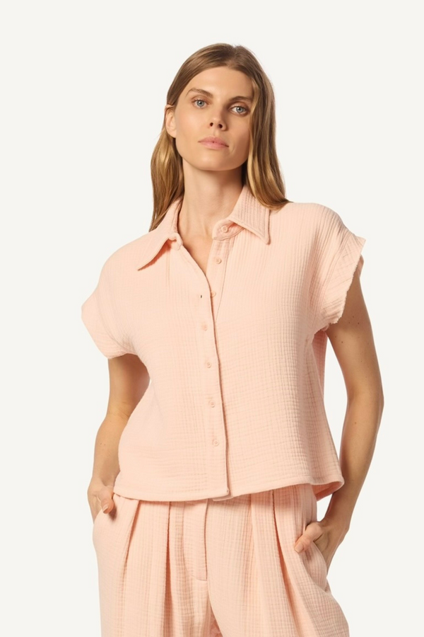 sablyn CALEB SHORT SLEEVE BUTTON DOWN | SHERBET