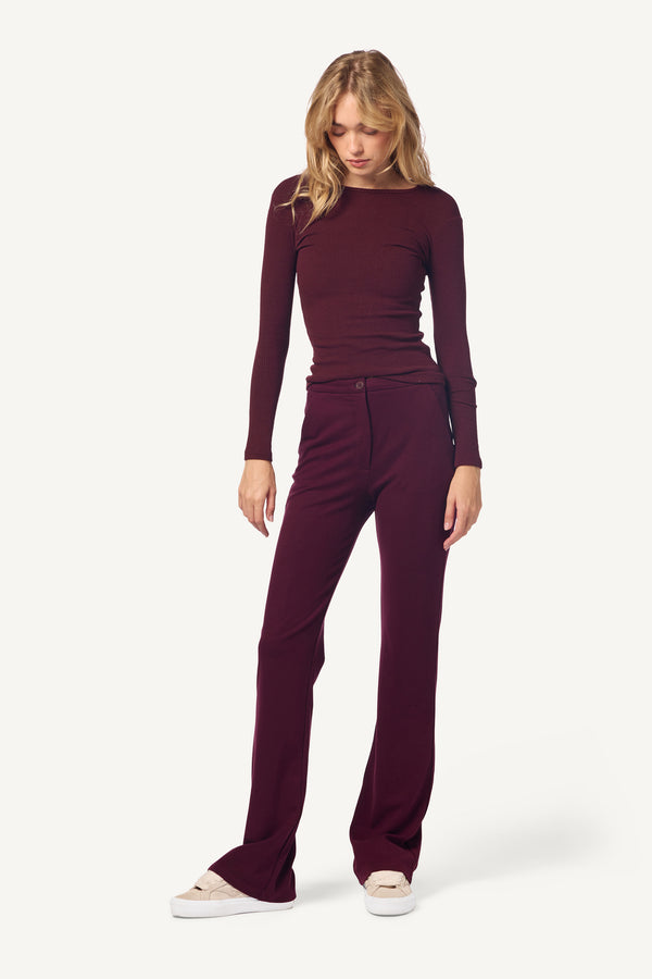 Sablyn CLIO SLIM STRAIGHT TROUSER | BORDEAUX