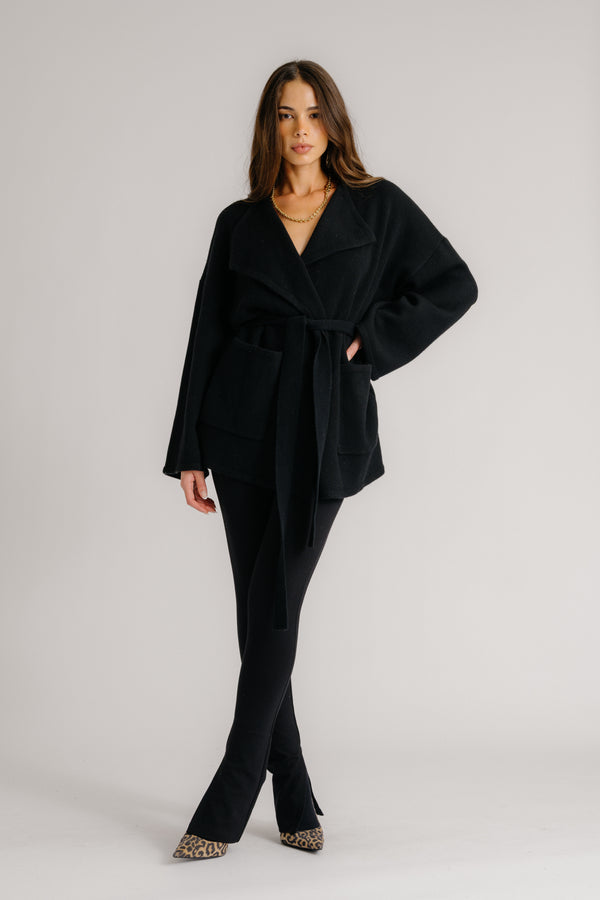 Sablyn COLINE BELTED CASHMERE CARDIGAN | BLACK