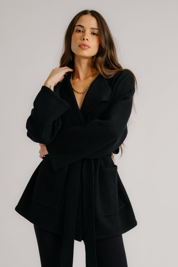 sablyn COLINE BELTED CASHMERE CARDIGAN | BLACK