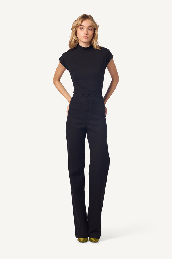 Sablyn COVE SANDWASHED MOCK NECK TOP | BLACK