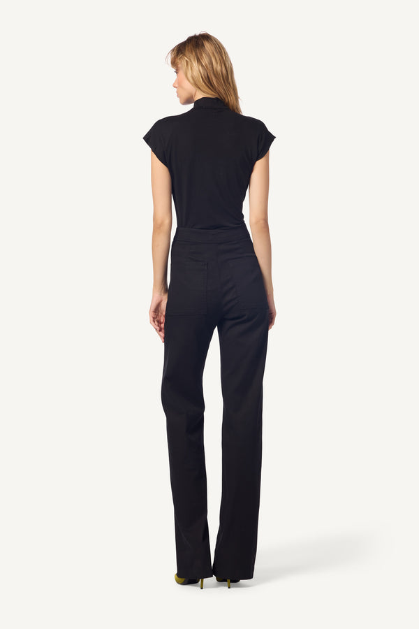 Sablyn COVE SANDWASHED MOCK NECK TOP | BLACK