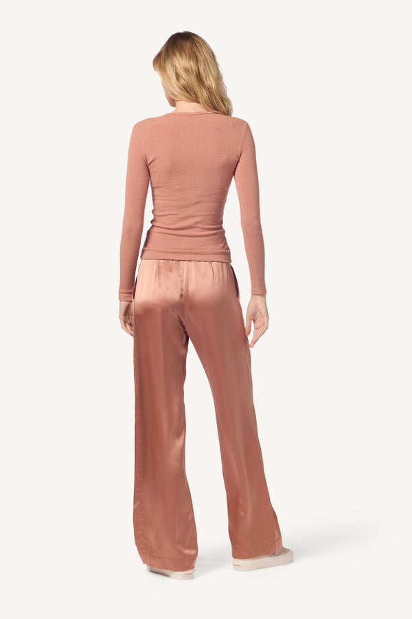 Sablyn EMERSON HIGH RISE PLEATED PANT | DEEP APRICOT
