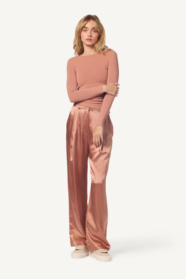 sablyn EMERSON HIGH RISE PLEATED PANT | DEEP APRICOT