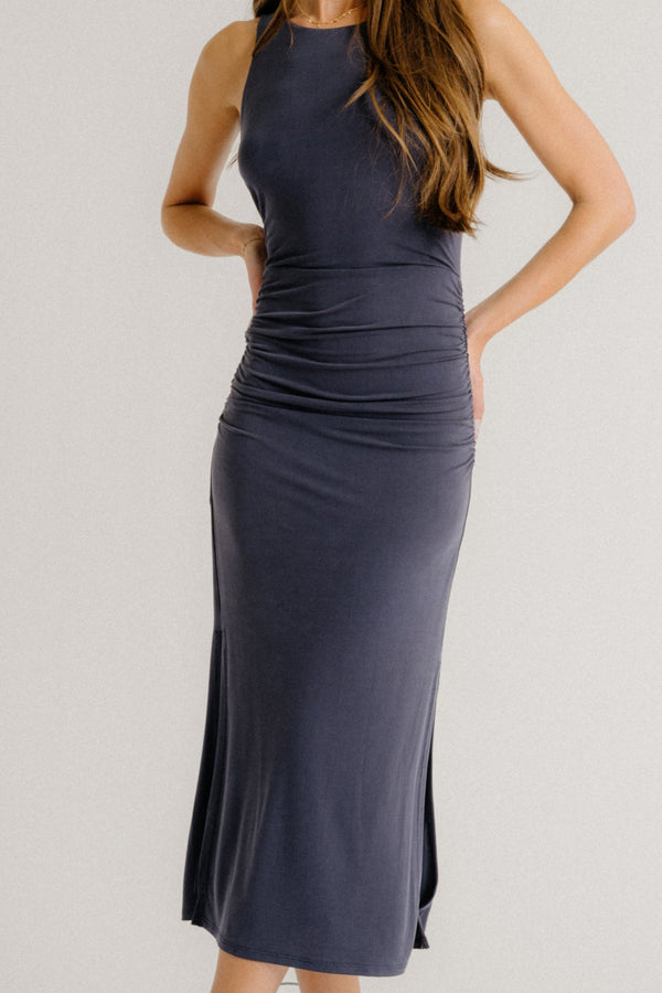 Sablyn ESTELLE TANK DRESS WITH SLITS | MIDNIGHT NAVY