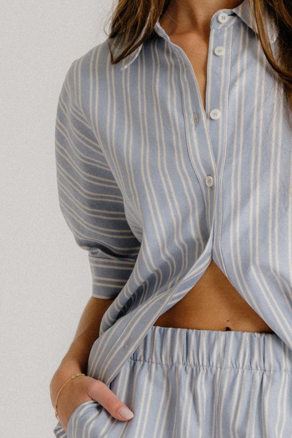 Sablyn GISELE STRIPED BUTTON DOWN | PERIWINKLE MULTI