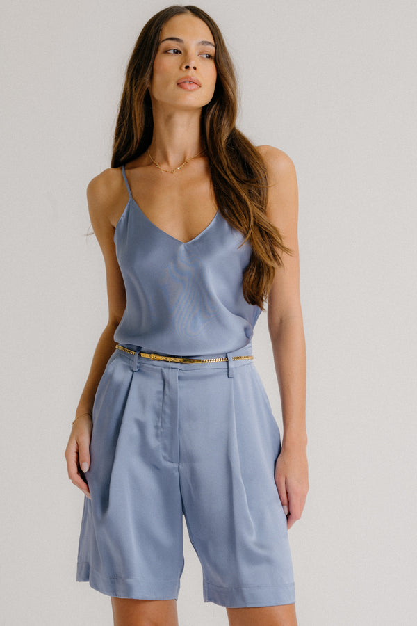 sablyn GLORIA V-NECK SILK CAMI | PERIWINKLE