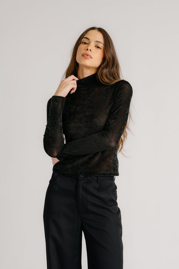 sablyn HAILEY FITTED MOCK NECK | BLACK