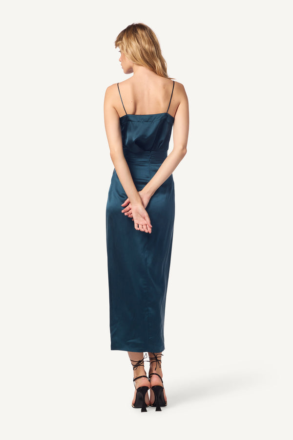 Sablyn IRIS FAUX WRAP SILK SKIRT WITH SLIT | COMPASS
